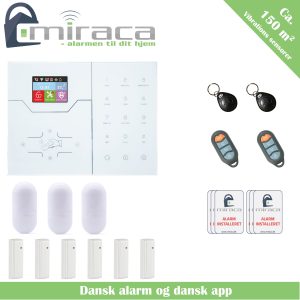 Villapakke tyverialarm med vibrationssensor. 868MHz. Ca. 150 m2.
